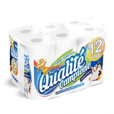 Imagem de Papel Higiênico 12 Rolos Folha Dupla 30M - QUALITÉ CAMPIONE - Qualita