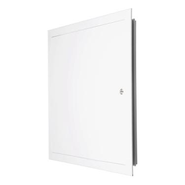 Imagem de PATIKIL Painel de acesso para drywall 43 x 43 cm, moldura de alumínio, portas de acesso para encanamento com trava de came para teto de parede, branco