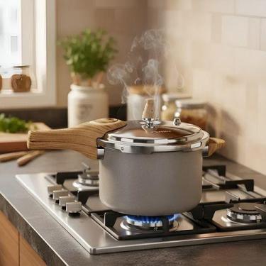 Imagem de Panela de Pressão Brinox Pressume Ceramic Life 4,2L Alumínio Antiadere