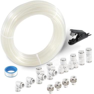 Imagem de MSAEIQUN Kit de tubulação de ar de nylon branco de alta pressão – 6 mm OD x 10 m, DOT, material PA, para tubulação de linha de ar, ferramentas pneumáticas, transferência de fluido