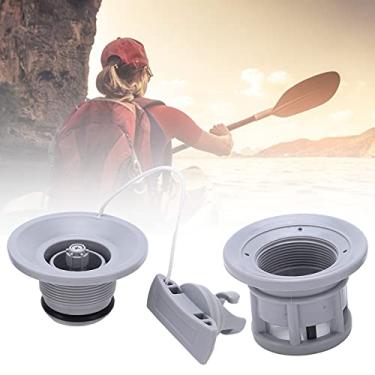 Imagem de Ymiko Substituição Leve da Válvula de Gás da Válvula de Ar do Barco para Barcos de Borracha de Caiaque de Bote Inflável Material de PVC Durável Ajuste Universal para a Maioria Dos (GREY)
