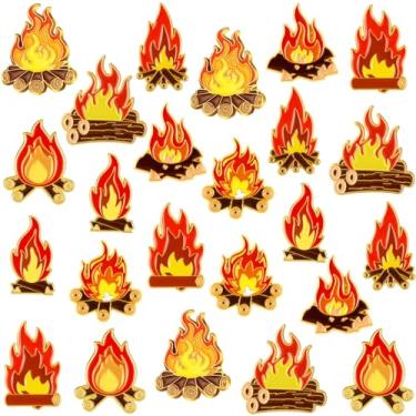 Imagem de Landical Alfinetes de etiqueta de esmalte para fogueira broches temáticos de acampamento distintivo de acampamento para amantes da natureza broche exclusivo de aventura ao ar livre para caminhantes e