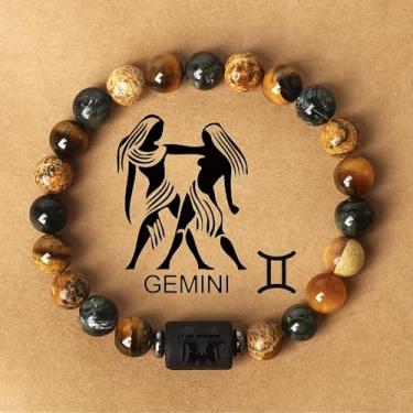 Imagem de Pulseiras do zodíaco para adultos, série 12 constelações, pulseira de corrente ajustável com signos do zodíaco, presente personalizado para homens e mulheres, One Size, Pedra, Sem Pedra Preciosa