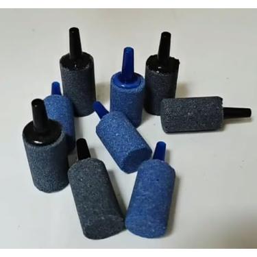 Imagem de 1 peça de pedra bolha de aquário pedra de gás pedra areia peixe dourado bomba de aeração cabeça de areia placa de gás cilíndrica pedra suprimentos de aquário (cinza)