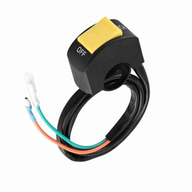 Imagem de Estink Interruptor do Farol da Moto, Botão Liga/Desliga Montagem No Guidão Controle LED, Com Carcaça de Plástico à Prova D'Água, para Guidão Universal de 7/8 Polegadas 22mm (botão amarelo)