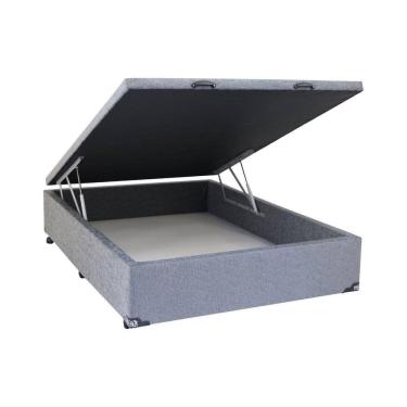 Imagem de Cama Box Baú Solteiro Chenille Cinza - 120x203