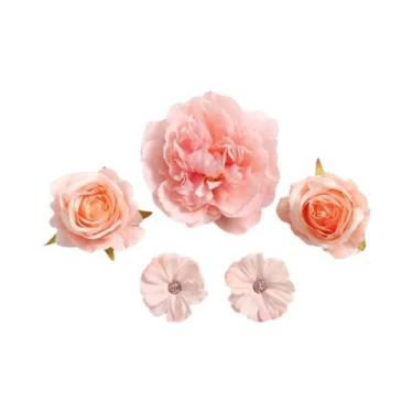 Imagem de Flores Artificiais De Seda Rosa Mista Para Decoração De Casa, Casament