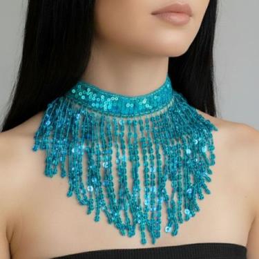 Imagem de Colar Gargantilha Franja Paetê Dança/ Carnaval - AB85 - Atelier Patric