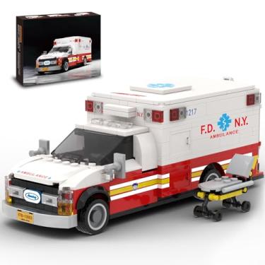 Imagem de Ambulance Building Set, Emergency Rescue Vehicle Model Kit, Collectible Display Model for Adults & Teens 14+, Compatible with Lego Ambulance Set, 660 PCS