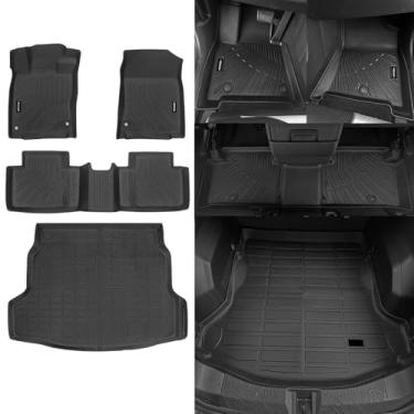 Imagem de NQOQN Tapetes de chão para todos os climas adequados para Honda Civic 2016-2021 Hatchback Tapetes de chão, tapete de porta-malas e tapetes de encosto de substituição para Honda Civic Accessories Forro