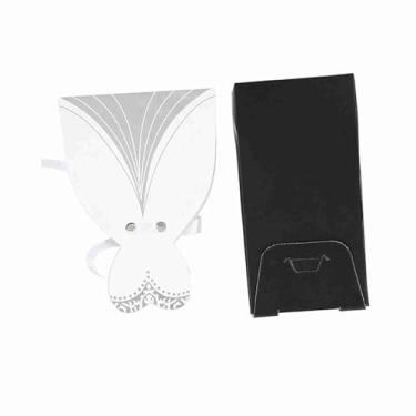 Imagem de Generic Elegante Romance Caixa de Doces de Papelão Decoração de Presente para Festa de Casamento, 50 Caixas de Noiva e Noivo, Vermelho e Branco, Durável e Elegante (Trespassado)