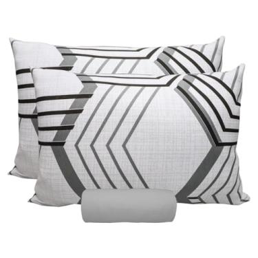 Imagem de Jogo de Lençol Portallar Casa 100% Algodão Queen Hamburgo/Cinza Frio