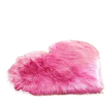 Imagem de Tapete Love Soft Shape Heart Area Mat、Tapete azul rosa 、 Tapetes brancos para quarto (rosa vermelha, M)