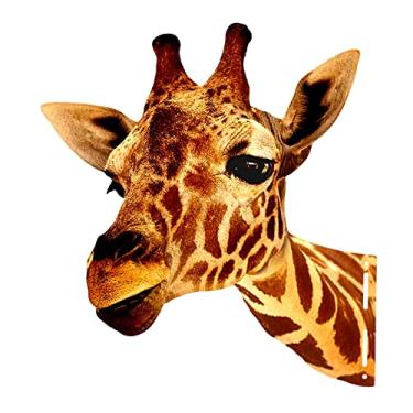 Imagem de Wswqop Escultura de Metal com Cabeças de Animais, Arte Nórdica Realista, Ideal para Decoração de Escritório, Sala de Estar E Outros Ambientes, girafa, Tamanho real