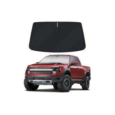 Imagem de Para-sol de carro para Ford F150 2009-2014 Acessórios Capa de para-sol para para-brisa Persiana de janela frontal Ajuste personalizado F150 Protetor de viseira de sol Blocos dobráveis raios UV