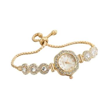 Imagem de Relógio De Quartzo Feminino Com Strass, Pulseira Elegante, Presente Pa