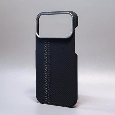 Imagem de Capa de luxo em fibra de carbono, fina, para iPhone 17, 13, 14, 15, 16 Pro Max, resistente a impactos, com lente de liga metálica, proteção para câmera, ultrafina e rígida em policarbonato, nas cores