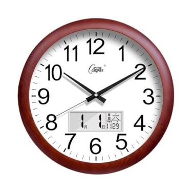 Imagem de VHDY85KA Relógio de parede decorativo silencioso para sala de estar de 38 cm com data moderno minimalista nórdico criativo para casa quartzo para escritório