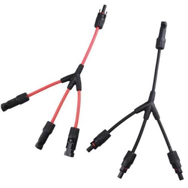 Imagem de Conectores Solares De 30A, Cabo Em Y Preto E Vermelho Para Adaptador P
