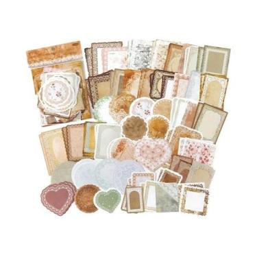 Imagem de Conjunto De Blocos De Notas Criativos Vintage 100 Peças DIY Para Scrap