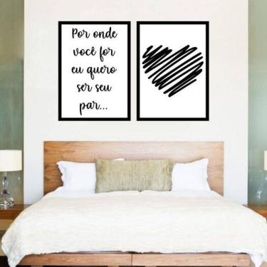 Imagem de Kit 2 Quadros Quero Ser Seu Par 24X18Cm