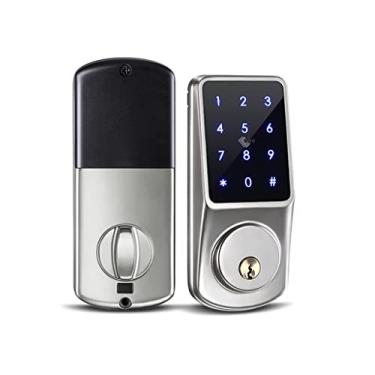 Imagem de APP Fechadura de porta eletrônica fechadura de porta de entrada sem chave com aplicativo digital cartão IC chave mecânica fechadura de encaixe doméstico (cor: D) (uma cor)