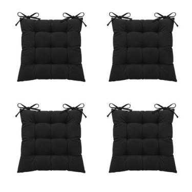 Imagem de Kit 4 Assentos Futton 40x40cm C/Fitas Amarrar Diversar Cores Futon Par