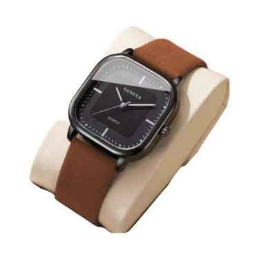 Imagem de Relógio De Quartzo Minimalista Masculino Com Pulseira De Couro, Relógi