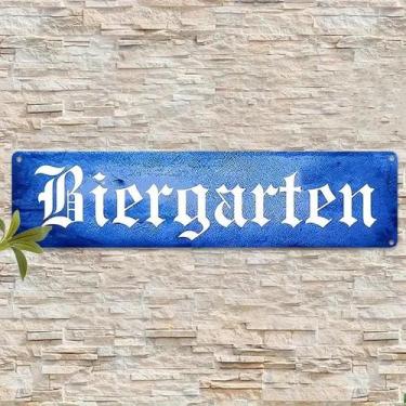 Imagem de Placa De Metal Vintage Alemã Para Biergarten, Placa De Alumínio Para D