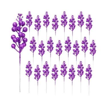 Imagem de Buquê De Flores Artificiais Com Glitter E Frutas Vermelhas, Enfeites P