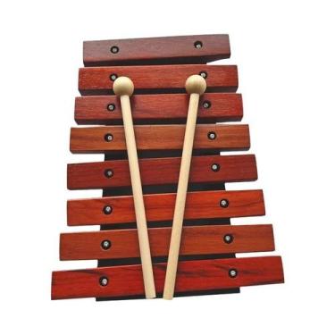 Imagem de Xilofone De Madeira De 8 Notas Com 2 Baquetas De Madeira, Instrumento 