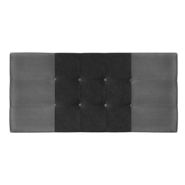 Imagem de Painel Estofado Mini  144 Cm Para Cama Box Quarto Casal Suede Cinza/preto