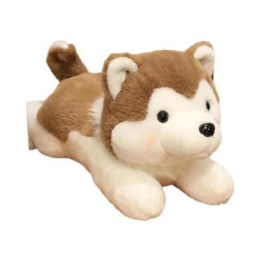 Imagem de Brinquedo De Pelúcia Cão Husky Marrom 30/40CM, Animal De Pelúcia Macio