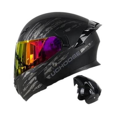 Imagem de Capacete De Motocicleta Unissex Com Proteção Total Para O Rosto, Uchoo