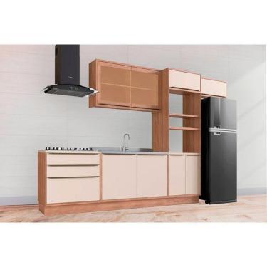 Imagem de Cozinha Completa Versalis 6 Peças 2 Aéreos 2 Balcões 1 Torre Quente 1 Complemento C6p191 Freijó Cinza Argila Herval