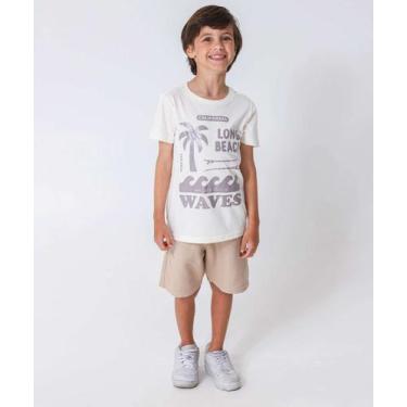Imagem de Bermuda Infantil Moletinho Textura Marisa Tam 4 a 10 B-98070, Bege, 4
