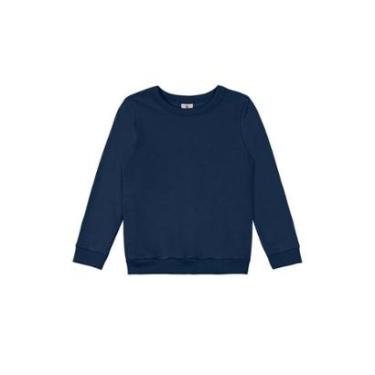 Imagem de Blusão básico infantil menina em moletom Brandili-Azul-Feminino