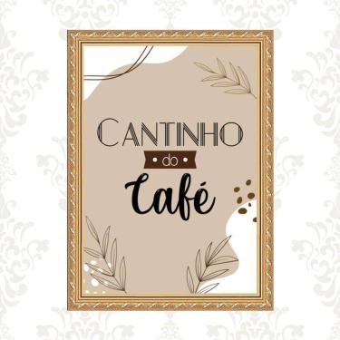 Imagem de Quadro Cantinho Do Café Moldura Dourada 45X34Cm
