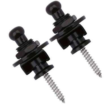 Imagem de Kit Par 2 Trava Correia Strap Lock Preto Roldana Guitarra Baixo Violao
