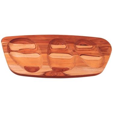 Imagem de Tábua Para Servir Tramontina Concreta Em Madeira Teca Com Acabamento óleo Tramontina