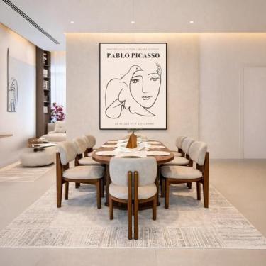 Imagem de Quadro Canvas Picasso O Rosto E A Pomba 90X60Cm Mold Preta - Quadros O