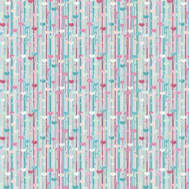 Imagem de Papel Parede Adesivo Linhas Corações Coloridos Teen Infantil