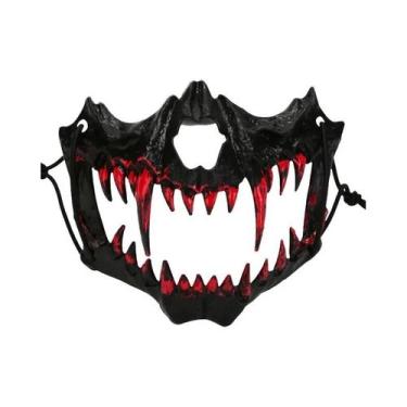 Imagem de Máscara De Halloween Estilo Anime Meia-Face Com Sangue, Máscara De Fes