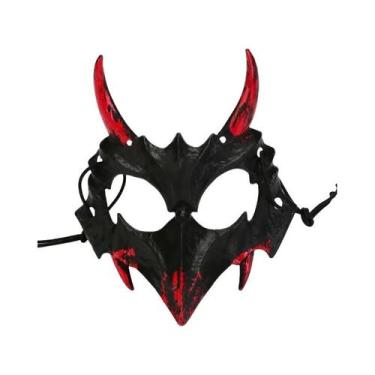 Imagem de Máscara De Halloween Estilo Anime Meia-Face Com Sangue, Máscara De Fes