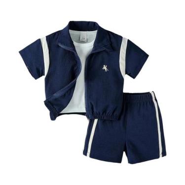 Imagem de Conjunto De 2 Peças De Roupa De Verão Para Bebês Meninos, Manga Curta,