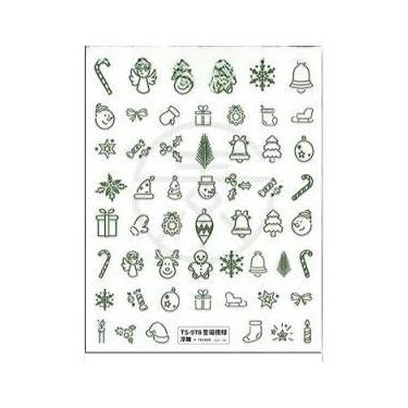 Imagem de Adesivos De Unha De Natal Com Floco De Neve Rosa, Decalques De Unha 5D