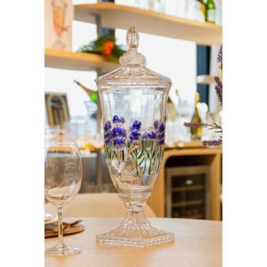 Imagem de Suqueira com Pé e Tampa Lavanda Hand Painting 2L Cristal - Lyor