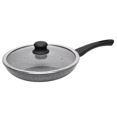 Imagem de Frigideira de Indução com Tampa Vidro 24cm Granilite Cinza - Wolff