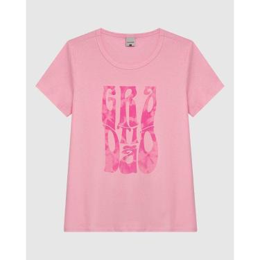 Imagem de Camiseta Feminina Manga Curta Estampa Frontal Em Malha Algodão-Feminino