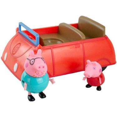 Imagem de Carro da Família Pig com Som e 2 Figuras Articuladas Peppa e Papai Pig